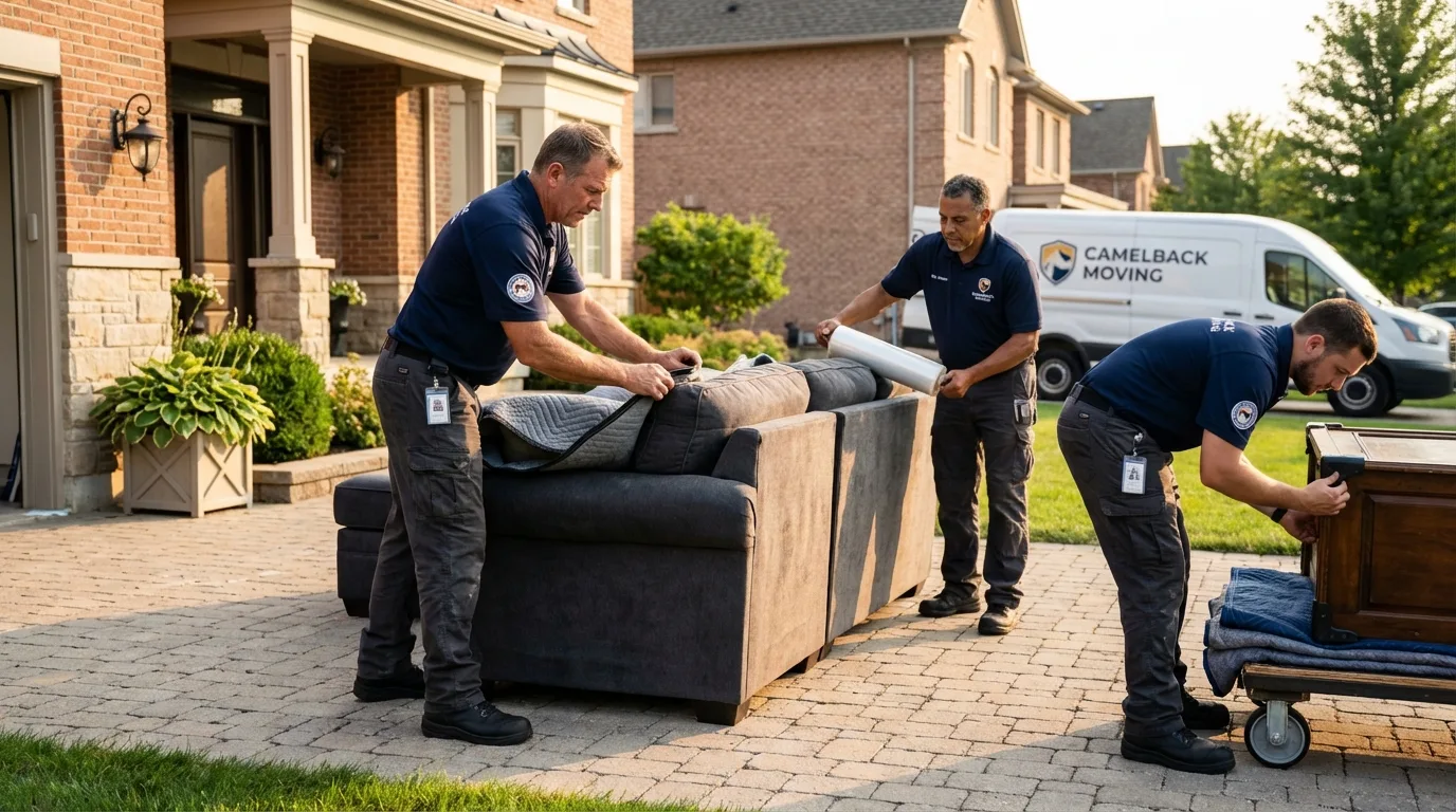 Large estate moving crew wrapping furniture in Santa Rosa, CA