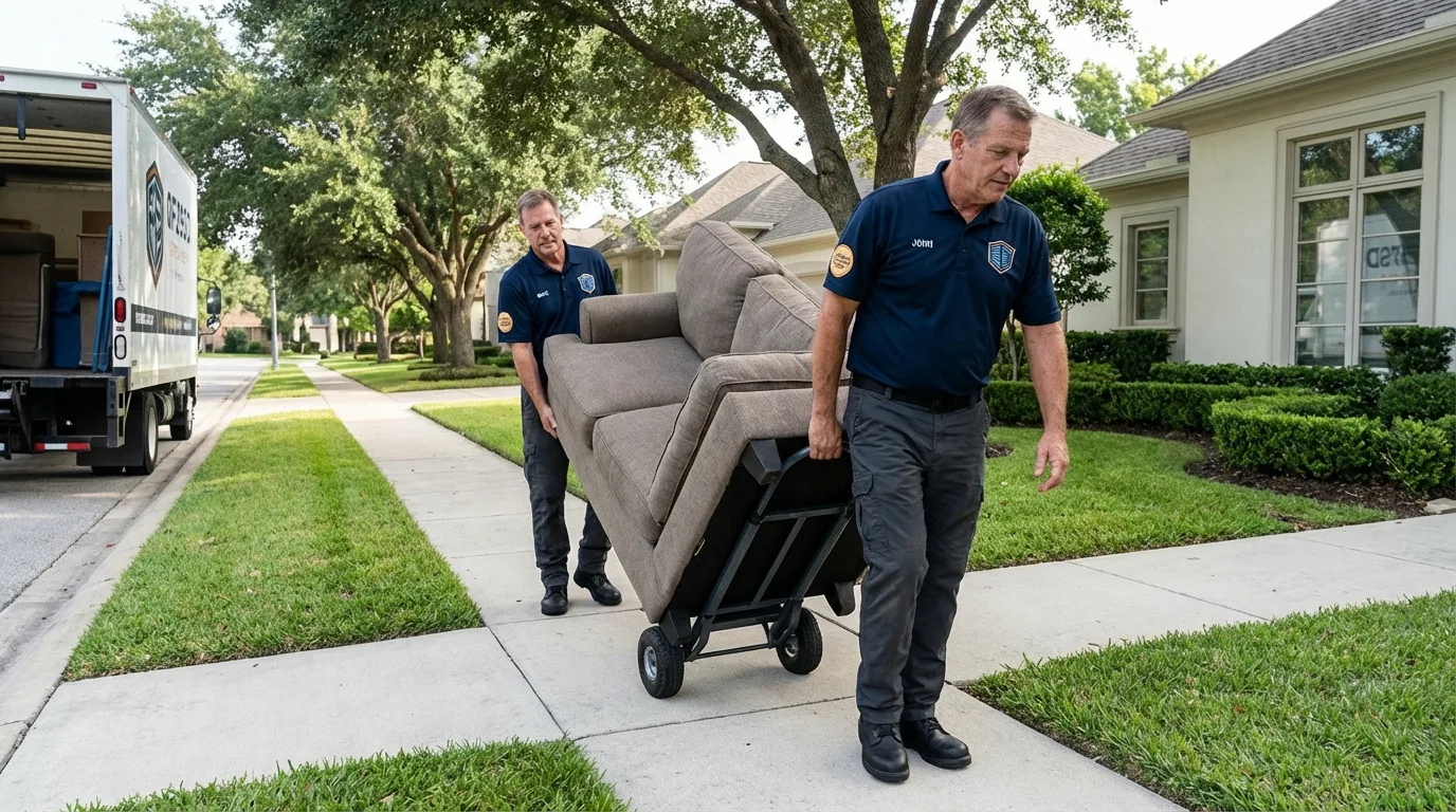 Local residential moving crew loading furniture in Santa Rosa, CA